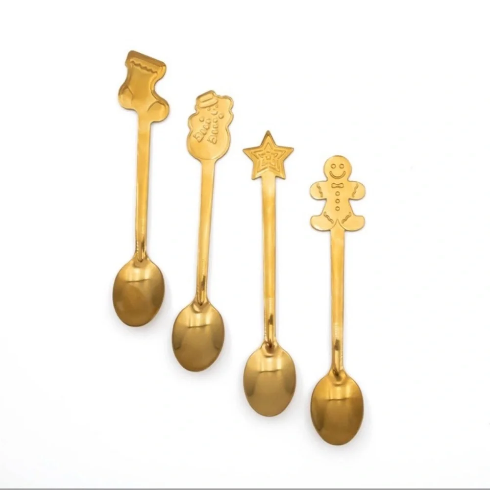 3 for $15 SALE Target Bullseye Set of 4 Holiday Mini Spoons & House Tea Infuser